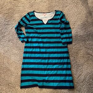 Lilly Pulitzer Teal and Navy Striped Dress